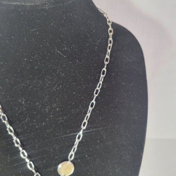 Lia Sophia Silver-Tone Charm Adjustable Necklace With Blue & Silver Accents - Picture 3 of 5